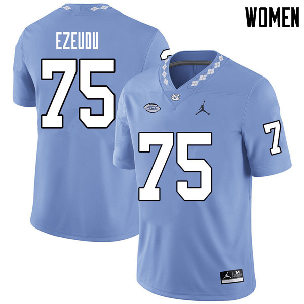 Jordan Brand Women #75 Joshua Ezeudu North Carolina Tar Heels College Football Jerseys Sale-Carolina